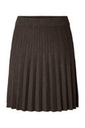 Y.A.S Yaselena Plisserad Minikjol - Coffee Bean Melange