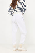 Fleece Drawstring Tracksuit Bottoms - Vit