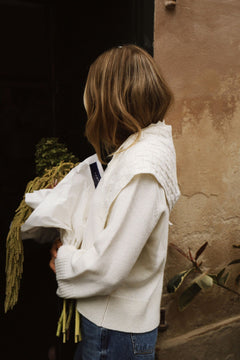 Ane Wool Pointelle Scarf - Creme