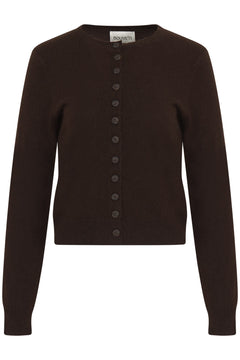 Juni Cashmere Cardigan - Dark Brown