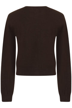 Juni Cashmere Cardigan - Dark Brown