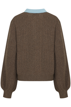 Tilla Wool Cable Knit - Brown Melange