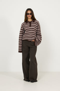 Olivia Wool Polo - Brown Mix