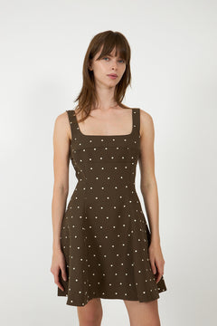 Corset Mini Dress - Dark Olive