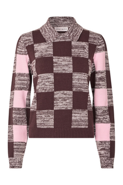 Mix Stripe Polo Collar Sweater - Multichecks Mix