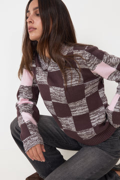 Mix Stripe Polo Collar Sweater - Multichecks Mix