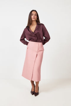 Pencil Midi Skirt - Haze Pink