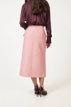 Pencil Midi Skirt - Haze Pink