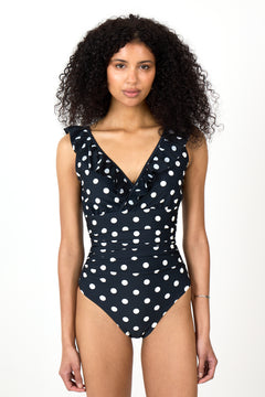 Agnes Swimsuit - Black White Dot
