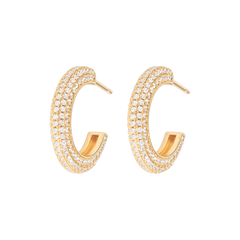 Medium Chunky Hoops - White