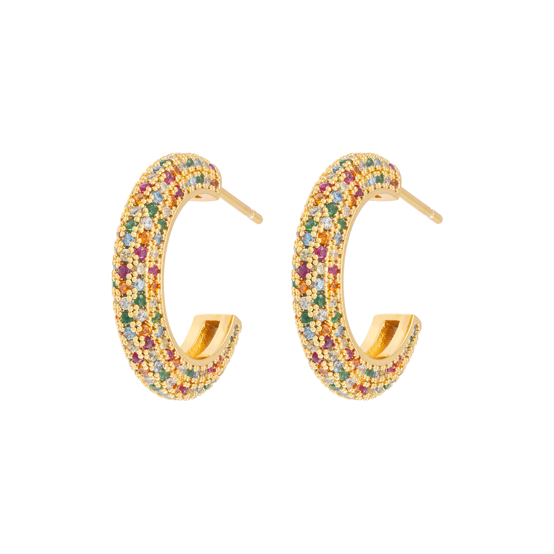 Medium Chunky Hoops - Multi