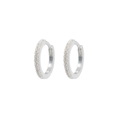 Medium Hoops - Silver White