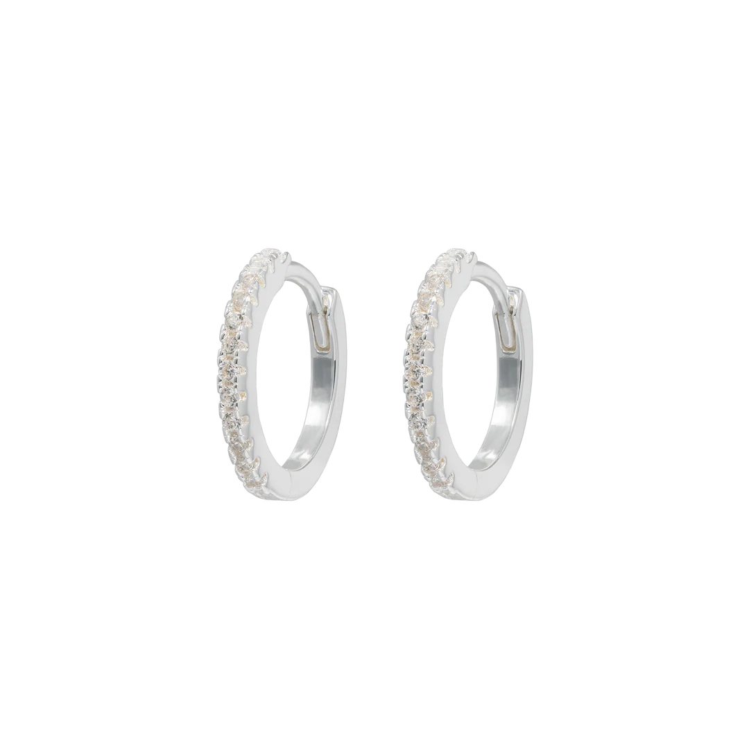 Medium Hoops - Silver White