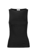 Peggy Rib Boatneck Topp - Svart