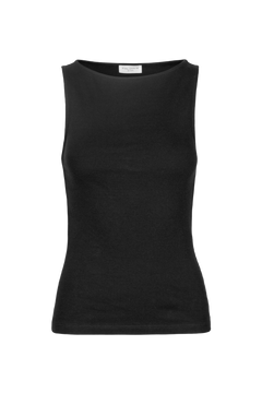 Peggy Rib Boatneck Top - Black