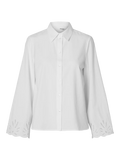 Selected Femme Dahlia LS Broderi Skjorta - Bright White