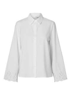 Dahlia Ls Broderi Shirt Noos - Bright White