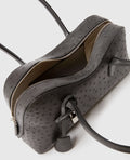 Ryder Ostrich Shoulder Bag - Slate