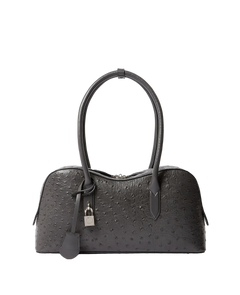 Ryder Ostrich Shoulder Bag - Slate