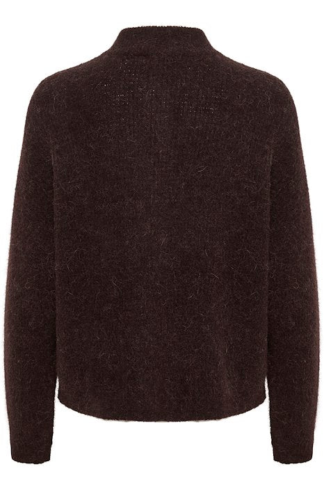AlphaGZ Short Cardigan - Deep Brown Melange