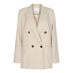 Linen Oversize Blazer - Bone