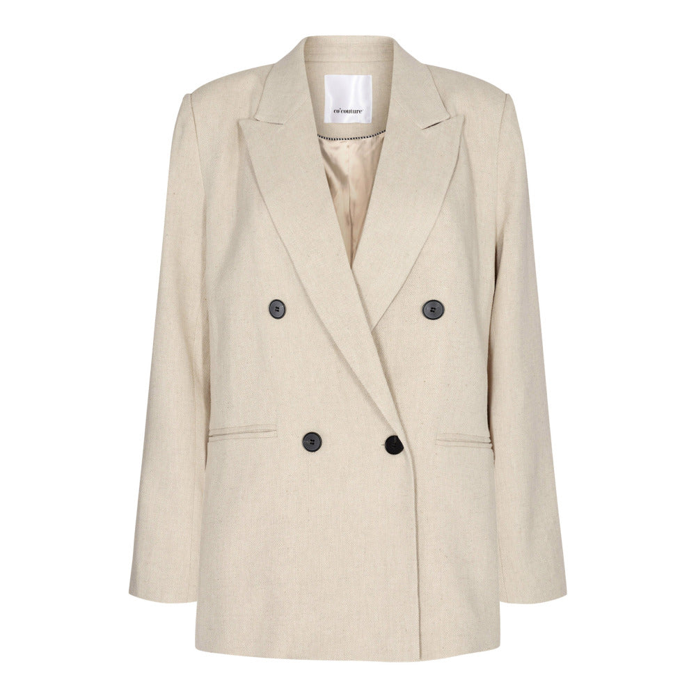 Linen Oversize Blazer - Bone