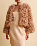 Faux Fur Jacket - Camel