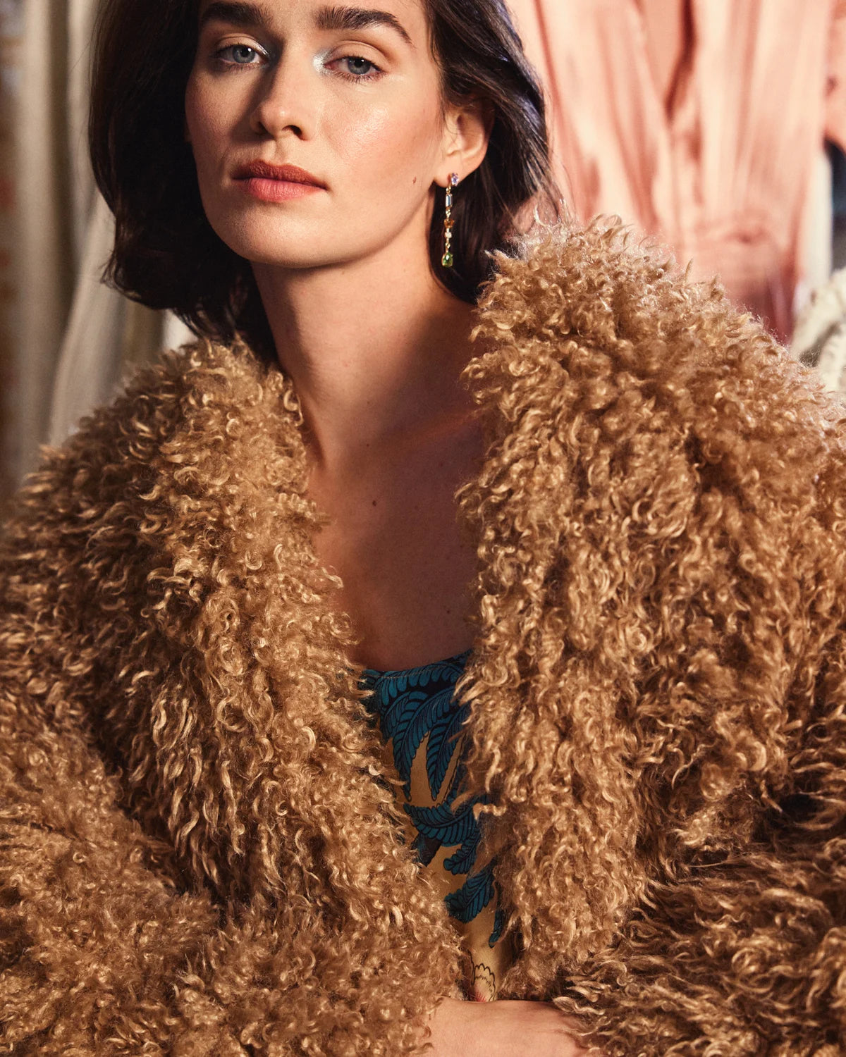 Faux Fur Jacket - Camel