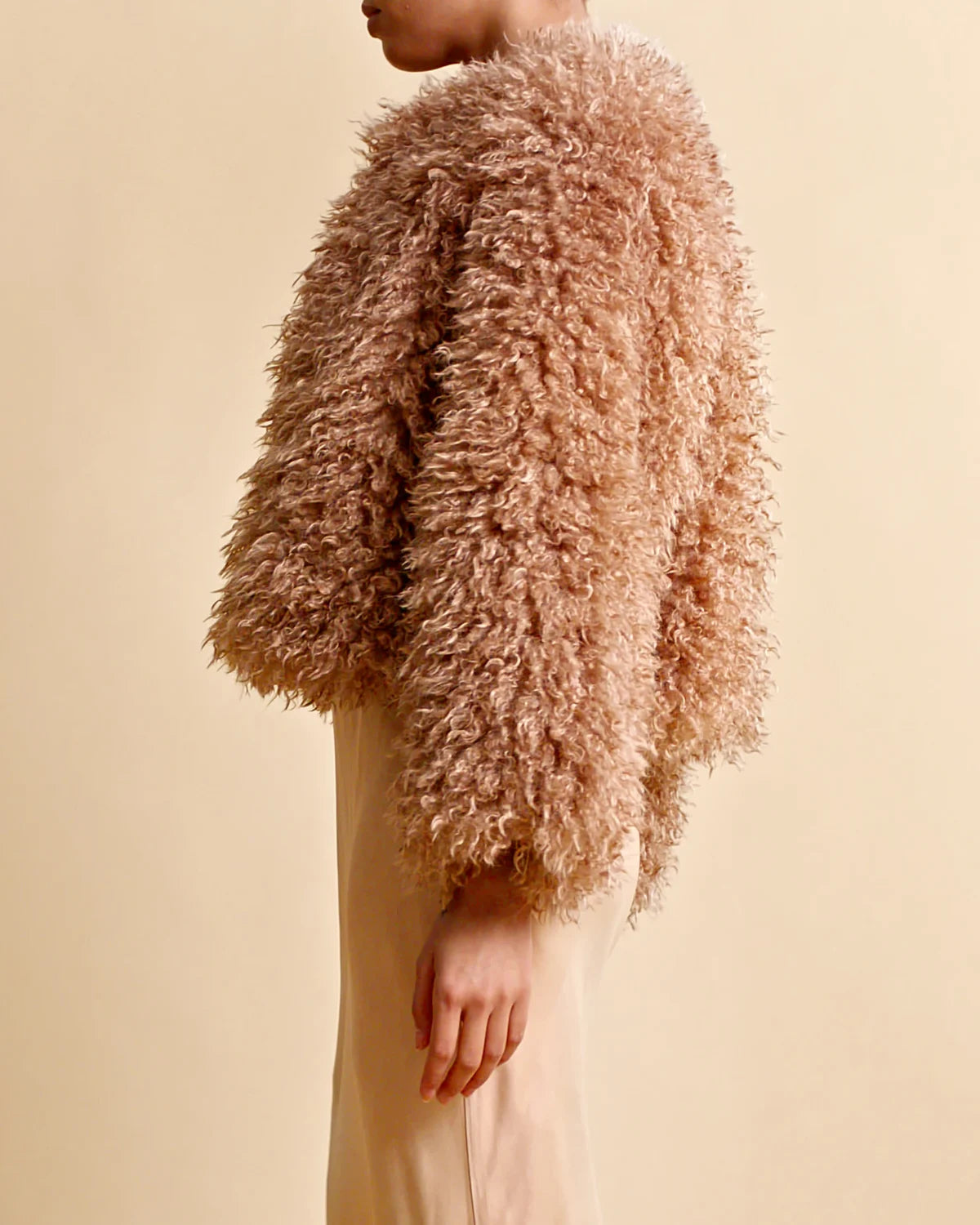 Faux Fur Jacket - Camel