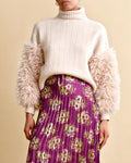 Faux Fur Turtleneck - Off White