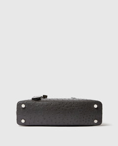 Ryder Ostrich Shoulder Bag - Slate