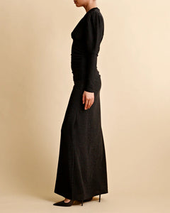 Glitter Jersey Gown - Black