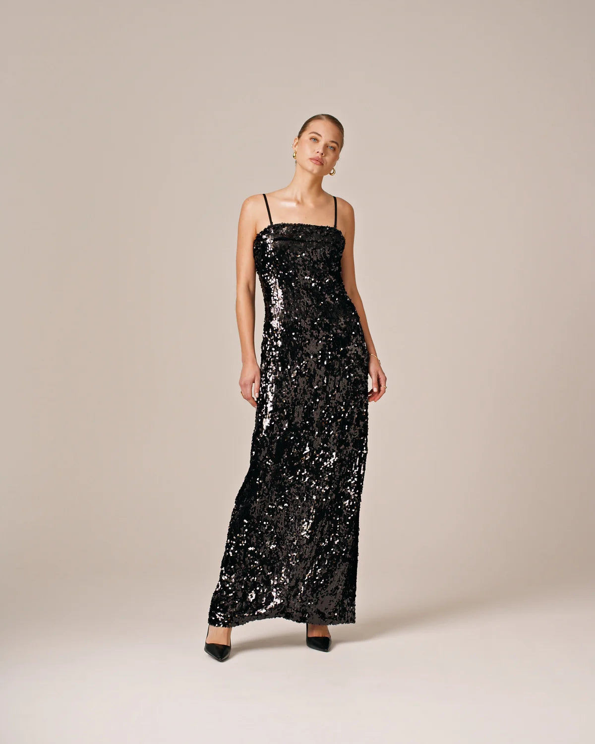 byTiMo Sequins Strap Dress - Svart