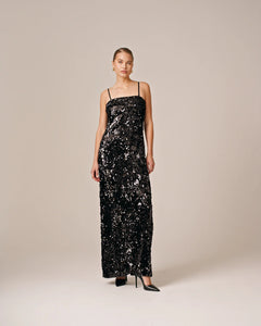 Sequins Strap Dress - Black