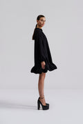 Alva Frill Detailed Mini Dress - Svart