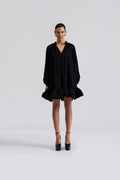 Alva Frill Detailed Mini Dress - Svart
