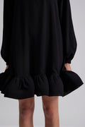 Alva Frill Detailed Mini Dress - Svart