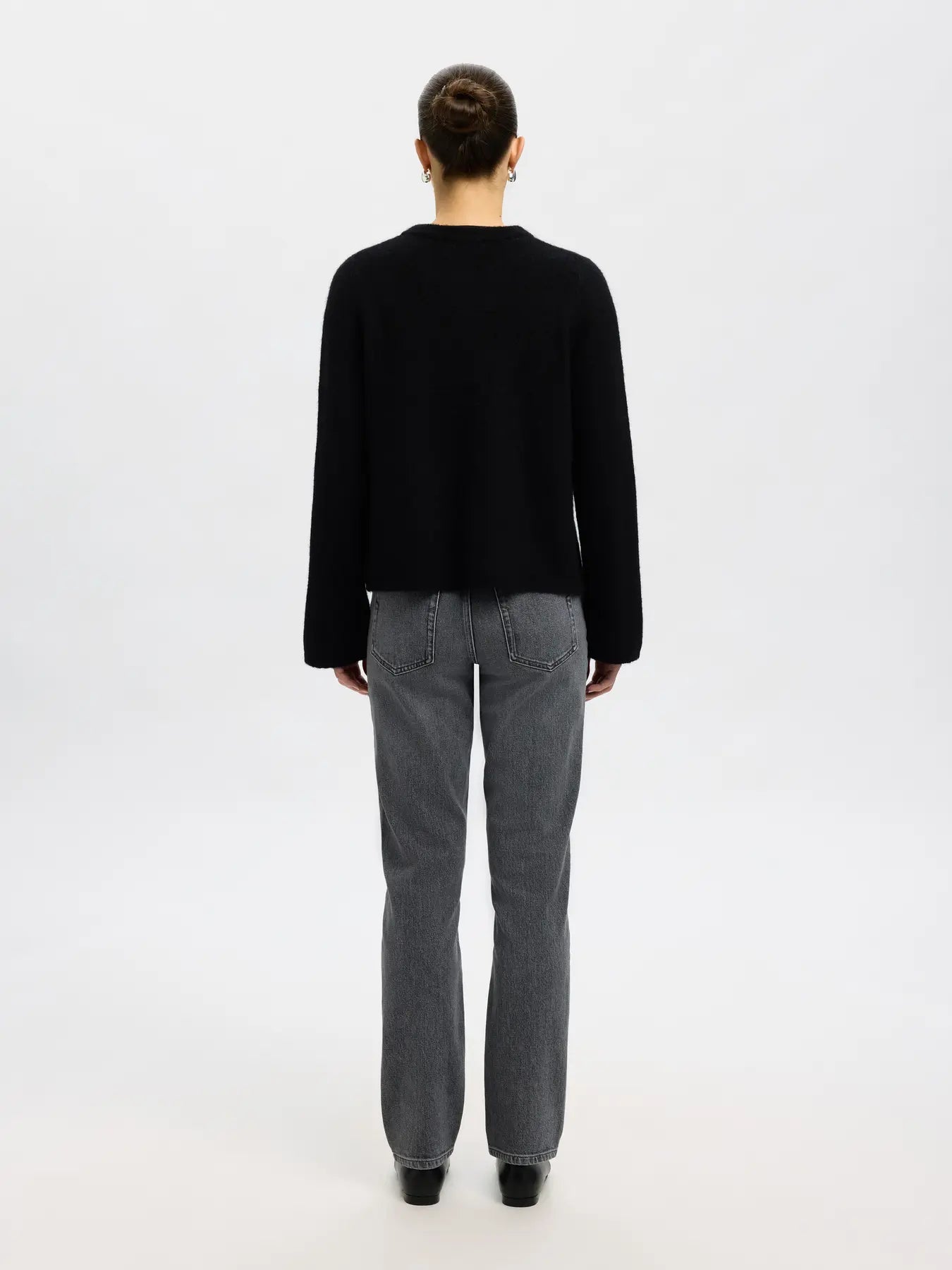 Selected Femme Lulu New Ls Knit Cardigan - Svart