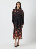 Yasromantica Ls Long Dress - Show - Black Romantica Aop