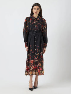 Yasromantica Ls Long Dress - Show - Black Romantica Aop