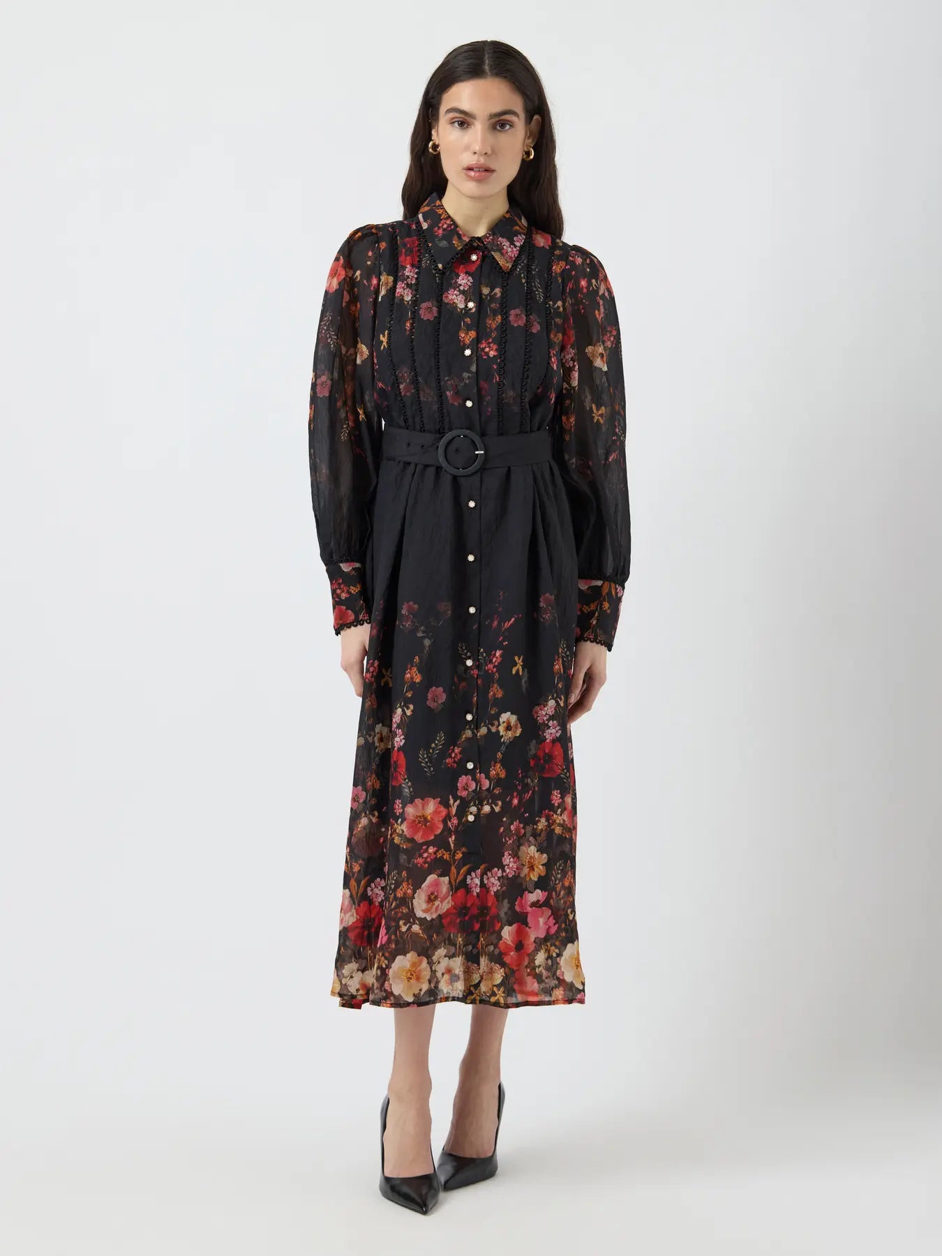 Yasromantica Ls Long Dress - Show - Black Romantica Aop