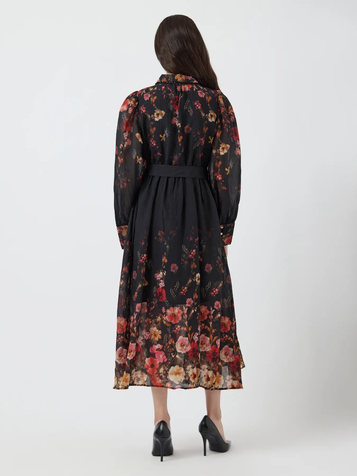 Yasromantica Ls Long Dress - Show - Black Romantica Aop