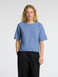 Selected Femme Maline-Liliana 2/4 Knit O-Neck - Cornflower Blue Melange