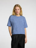 Selected Femme Maline-Liliana 2/4 Knit O-Neck - Cornflower Blue Melange