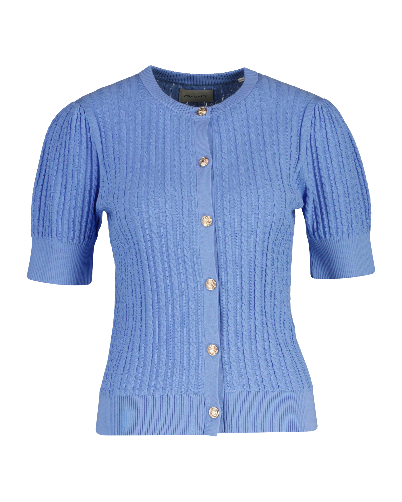 Cotton Cable SS Cardigan - Hydrangea Blue