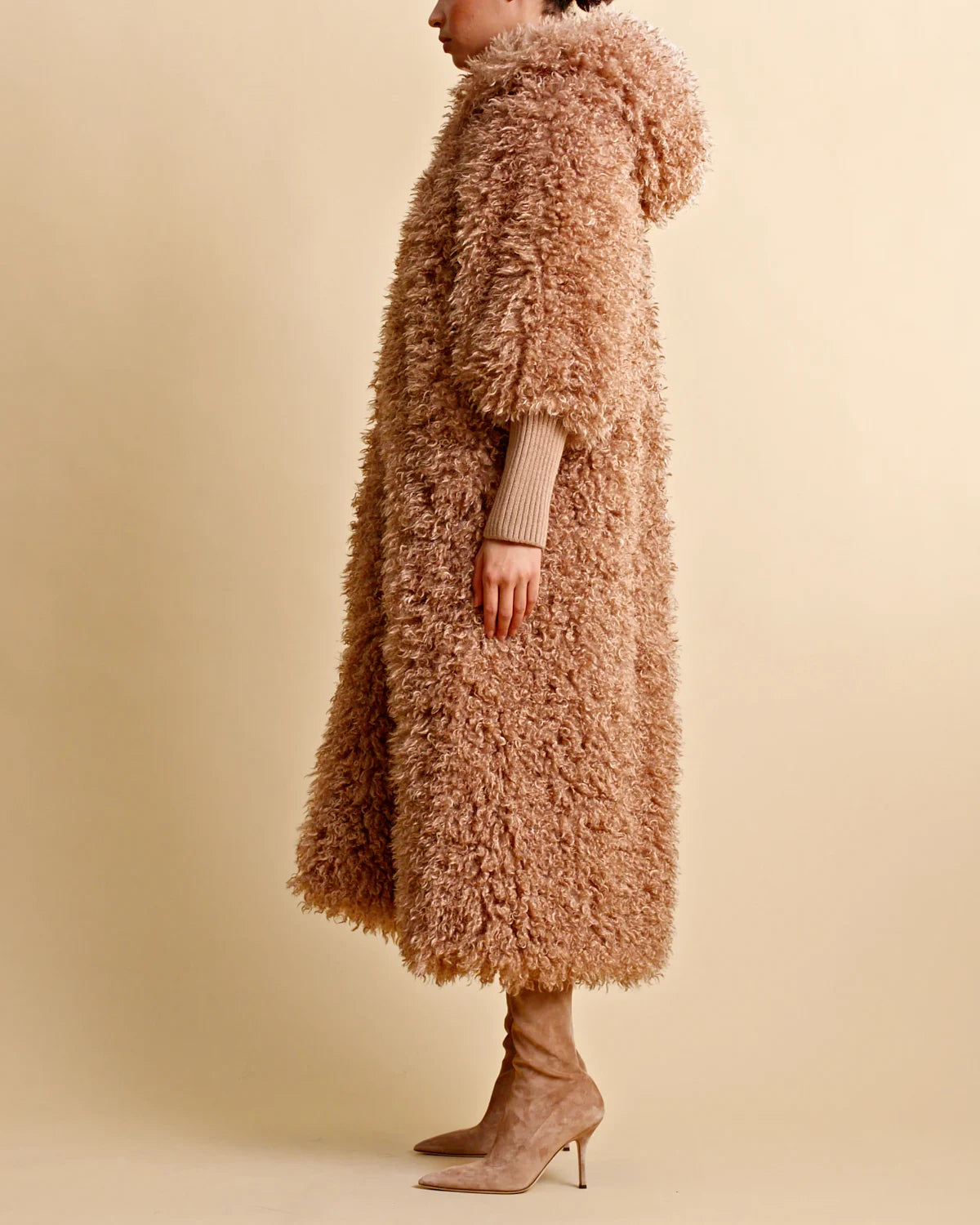 Faux Fur Coat - Camel