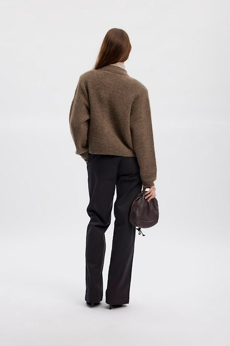 AlphaGZ Short Cardigan - Dark Sand Melange