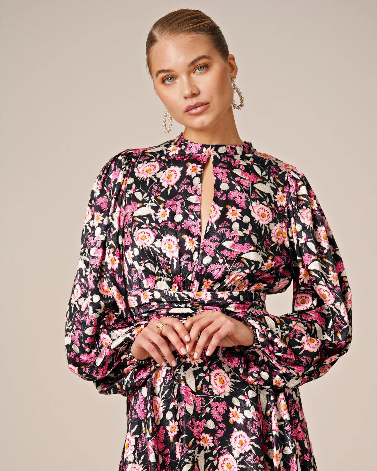 Jacquard Mini Dress - Flower Pink