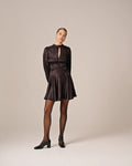 Jacquard Mini Dress - Black