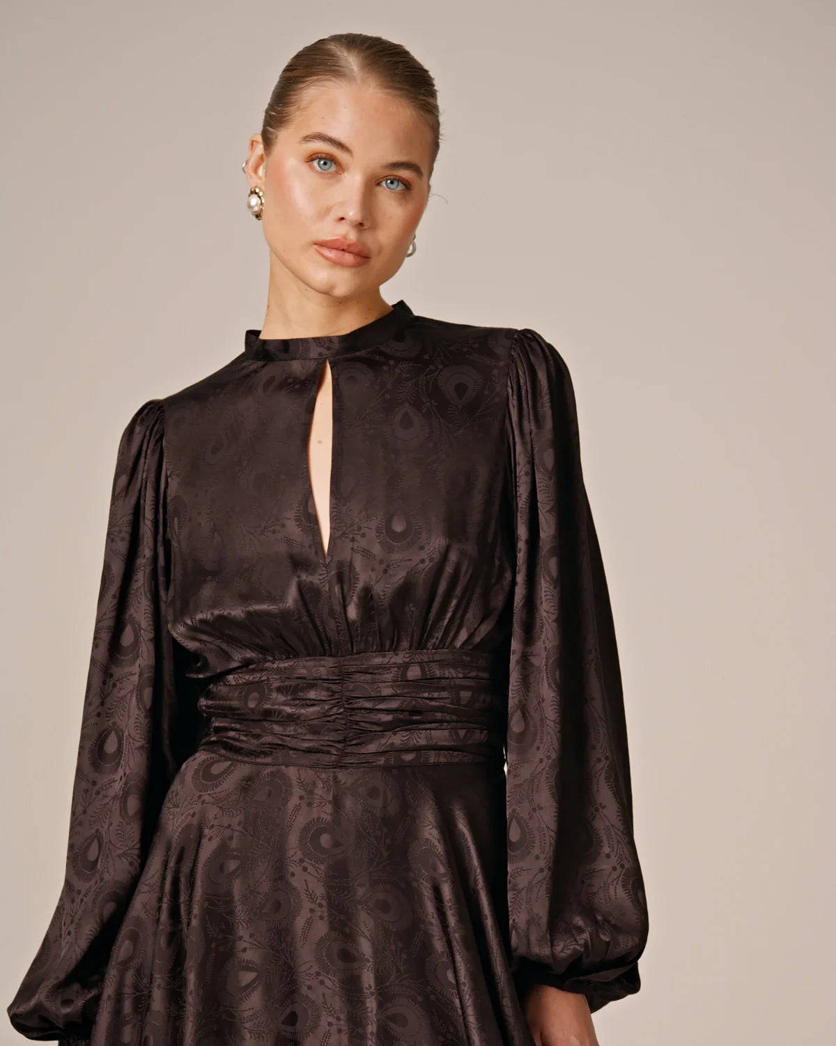 Jacquard Mini Dress - Black
